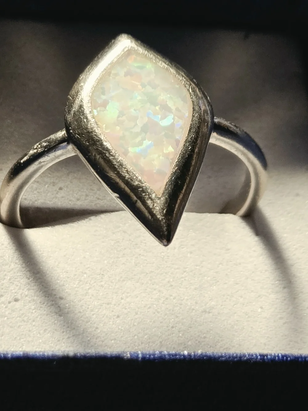 Kite Cut White Opal Sterling Silver (925) Ring See 📷 'S